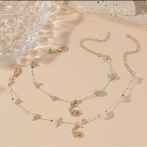 Gold and Green Charm Bracelet Set